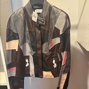 Colorful Patchwork Leather Jacket